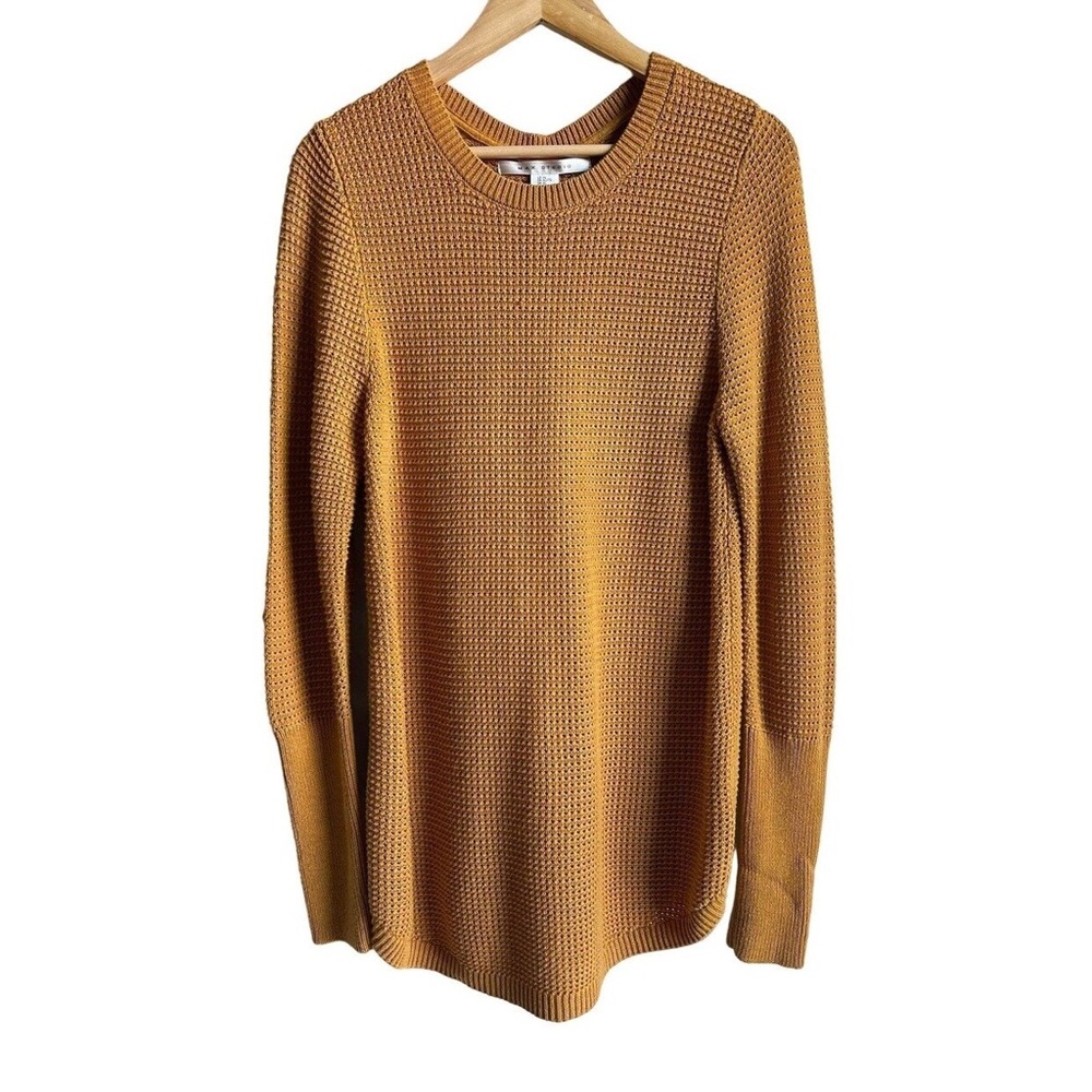 MAX STUDIO Button Back Crewneck
Mustard Yellow Pullover Sweater